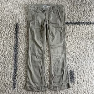 Y2K BKE Mollie Cargo Flare Pants Women’s Size 26 Khaki Low Rise 30x28 Tan 2000s